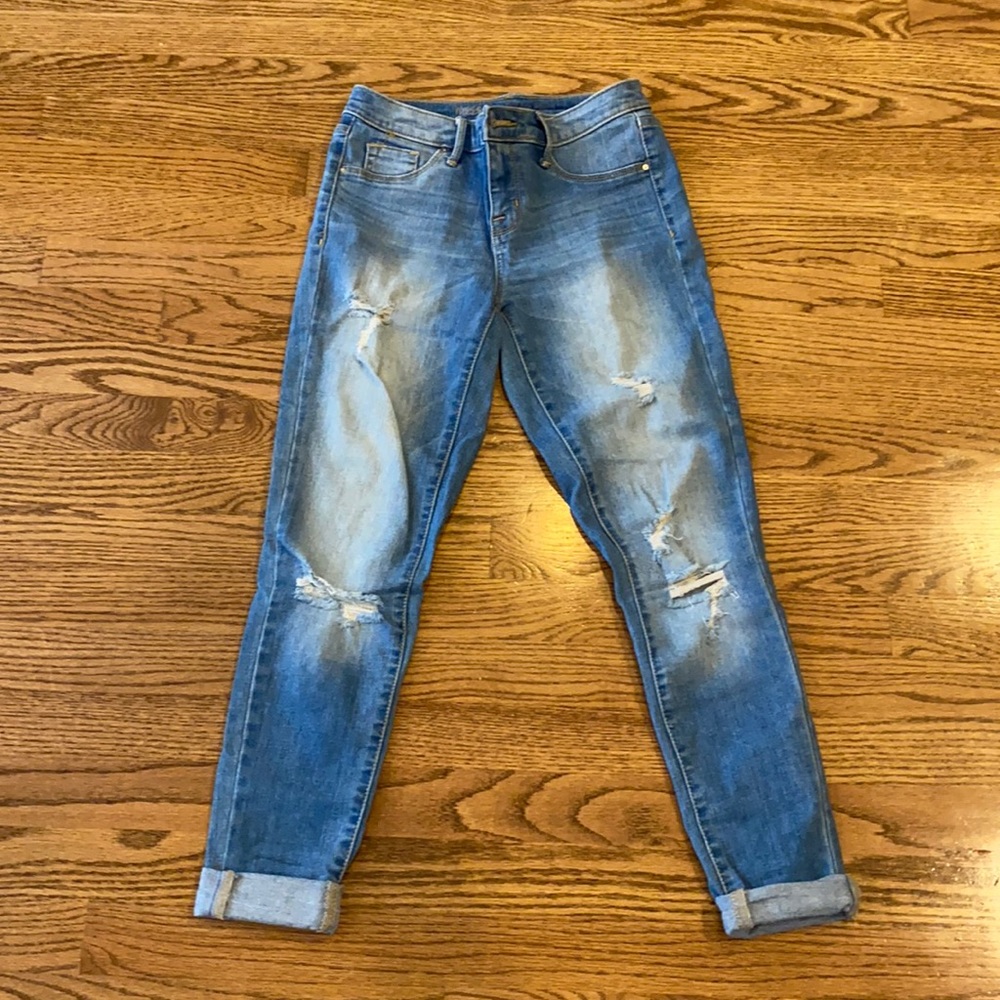 High waisted skinny jegging